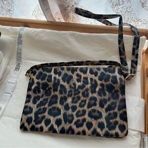 Leopard Print Crossbody Bag - Brown/Black